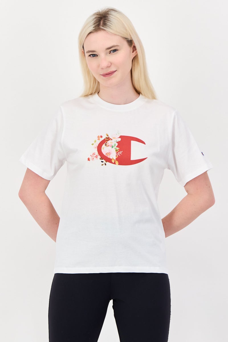 Champion Women Sportswear Fit Short Sleeve Outdoor T-Shirt, White - Image 1